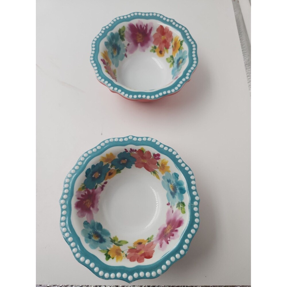 2 The Pioneer Woman Breezy Blossom Melamine Dipping Bowl 8 oz BPA-Free Pink